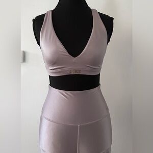 PINK VS Women's Satin Bralette and High-Waist Set - Light Purple Size: XS/S